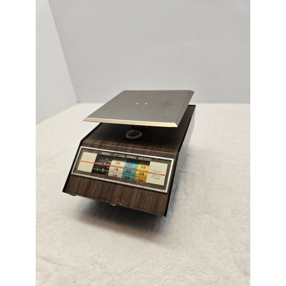 Park Sherman Vintage Postal Scale Faux Wood Mid Century Modern Office Brown
